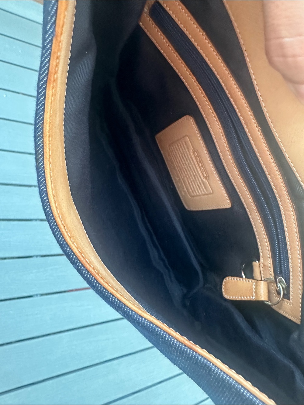 Vintage y2k 2001 Coach Hampton Denim Clip Hobo - Picture 8 of 9